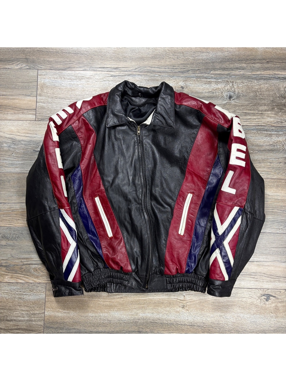 Rebel Black Burgundy Leather Jacket